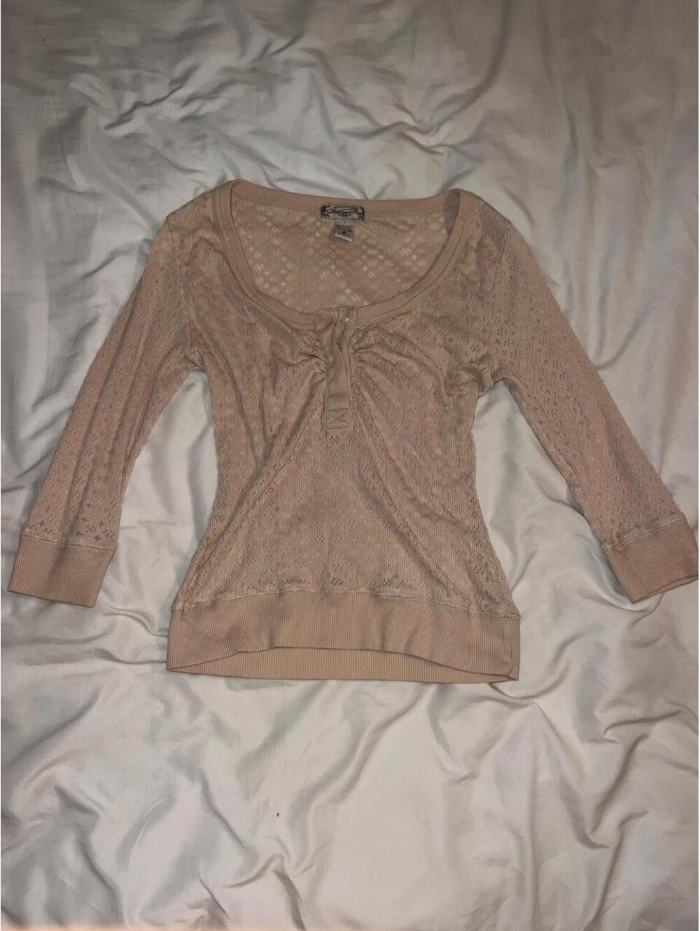 American Rag Cie Women's Pink and Tan Shirt